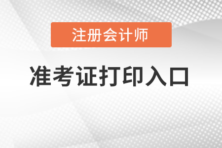 2022年注冊會計師準(zhǔn)考證打印官網(wǎng)