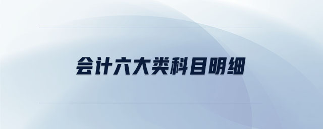 會(huì)計(jì)六大類科目明細(xì)