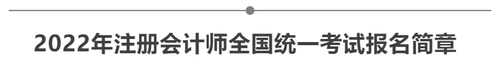 2022年注冊會計師全國統(tǒng)一考試報名簡章