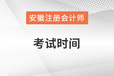 安徽省合肥注冊會計師考試時間在什么時候？