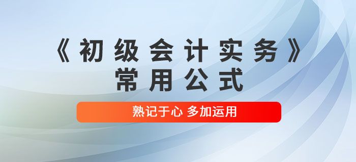 干貨分享：2022年《初級會計實務(wù)》常用公式