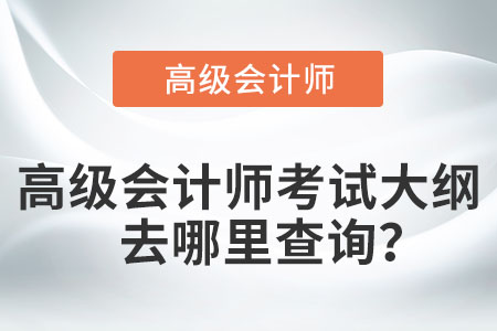 高級(jí)會(huì)計(jì)師考試大綱去哪里查詢？