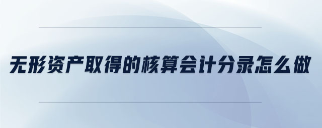 無形資產(chǎn)取得的核算會計分錄怎么做