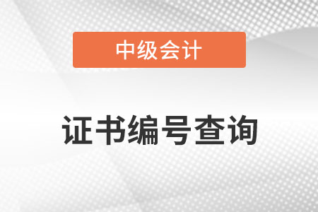 中級會(huì)計(jì)資格證證書編號查詢？