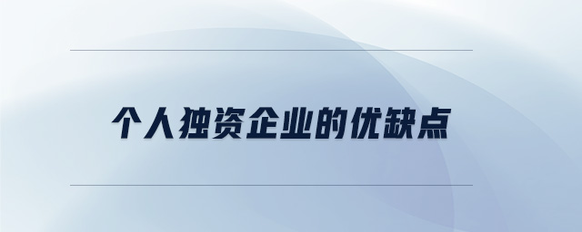 個(gè)人獨(dú)資企業(yè)的優(yōu)缺點(diǎn)