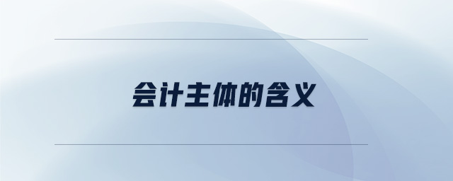 會計主體的含義