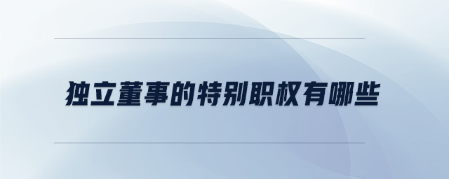 獨立董事的特別職權有哪些
