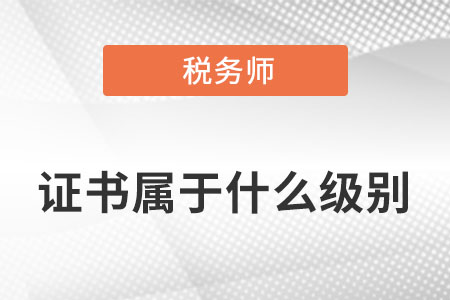 稅務師是什么級別的證書呢？