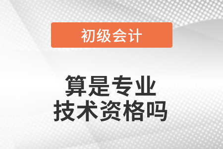 初級(jí)會(huì)計(jì)職稱算專業(yè)技術(shù)資格嗎？