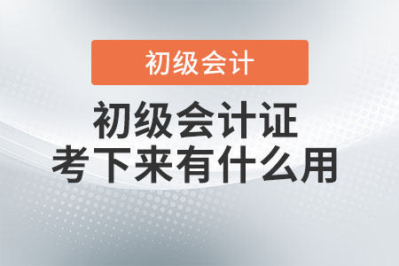 初級(jí)會(huì)計(jì)證有什么用？你了解嗎？