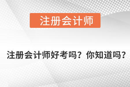注冊(cè)會(huì)計(jì)師好考嗎？你知道嗎？