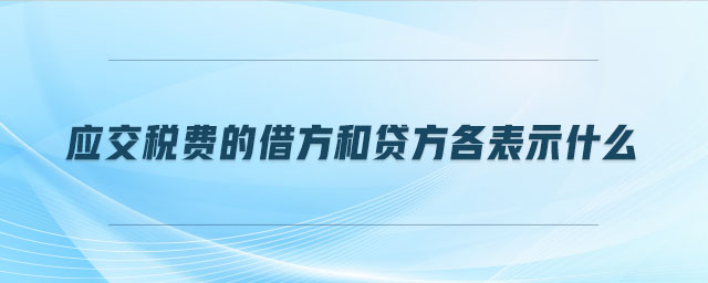 應(yīng)交稅費(fèi)的借方和貸方各表示什么
