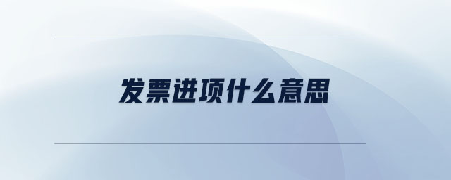 發(fā)票進(jìn)項(xiàng)什么意思
