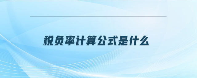 稅負率計算公式是什么