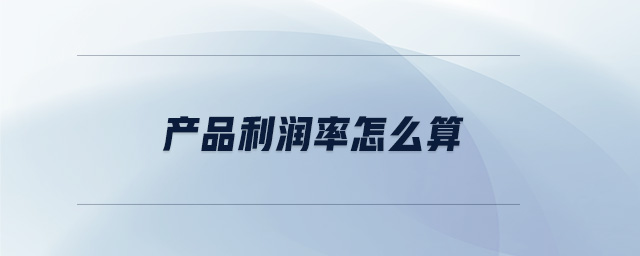 產(chǎn)品利潤(rùn)率怎么算