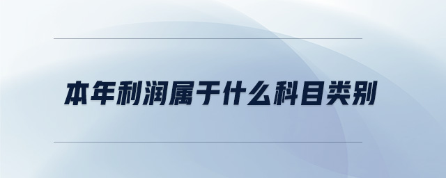 本年利潤屬于什么科目類別
