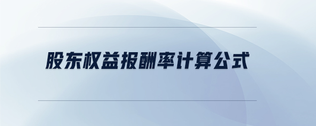 股東權(quán)益報酬率計算公式