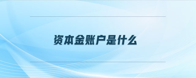 資本金賬戶是什么