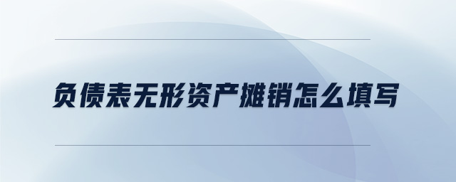 負(fù)債表無形資產(chǎn)攤銷怎么填寫