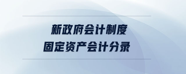 新政府會(huì)計(jì)制度固定資產(chǎn)會(huì)計(jì)分錄