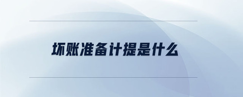 壞賬準(zhǔn)備計(jì)提是什么