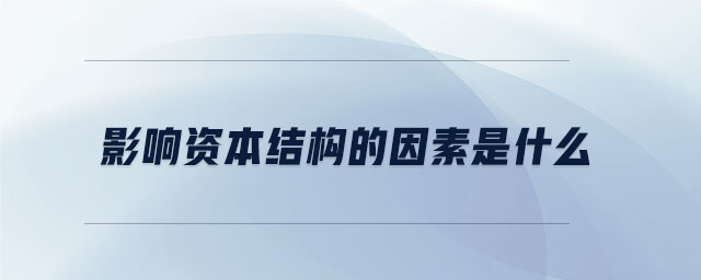 影響資本結(jié)構(gòu)的因素是什么