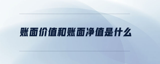 賬面價值和賬面凈值是什么