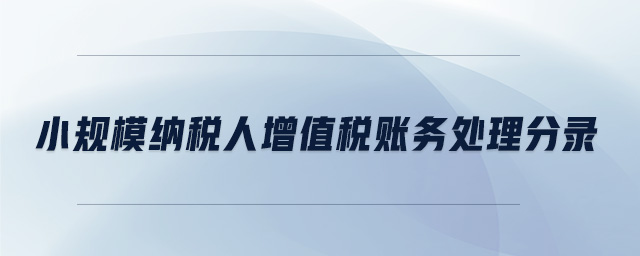 小規(guī)模納稅人增值稅賬務處理分錄