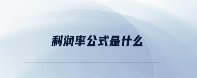利潤率公式是什么