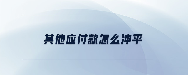 其他應(yīng)付款怎么沖平