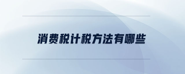 消費(fèi)稅計(jì)稅方法有哪些