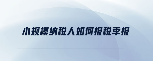 小規(guī)模納稅人如何報(bào)稅季報(bào)
