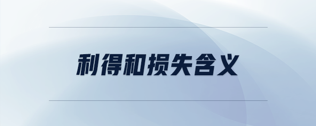 利得和損失含義