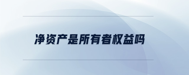 凈資產是所有者權益嗎