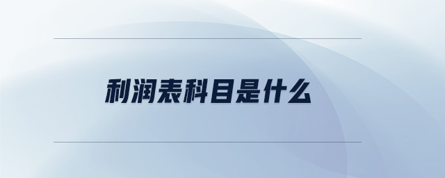 利潤(rùn)表科目是什么