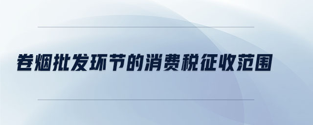 卷煙批發(fā)環(huán)節(jié)的消費(fèi)稅征收范圍