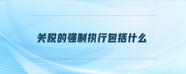 關(guān)稅的強(qiáng)制執(zhí)行包括什么