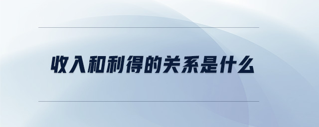 收入和利得的關(guān)系是什么