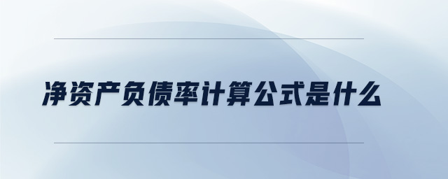 凈資產(chǎn)負(fù)債率計算公式是什么