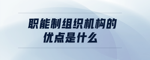 職能制組織機(jī)構(gòu)的優(yōu)點(diǎn)是什么
