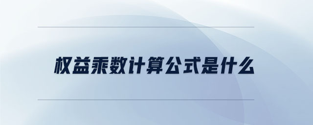 權益乘數(shù)計算公式是什么