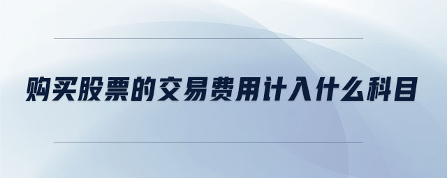 購買股票的交易費(fèi)用計(jì)入什么科目