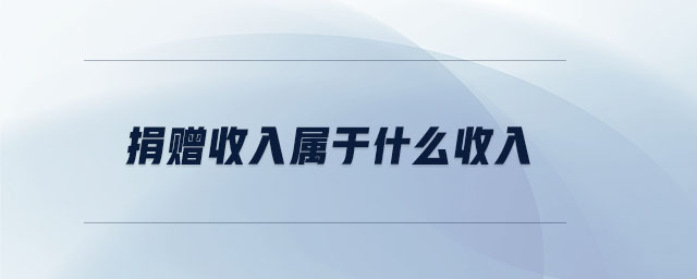 捐贈收入屬于什么收入