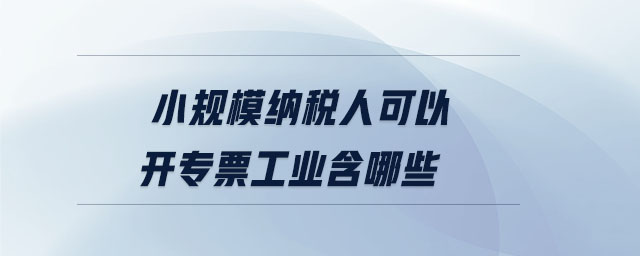 小規(guī)模納稅人可以開(kāi)專(zhuān)票工業(yè)含哪些