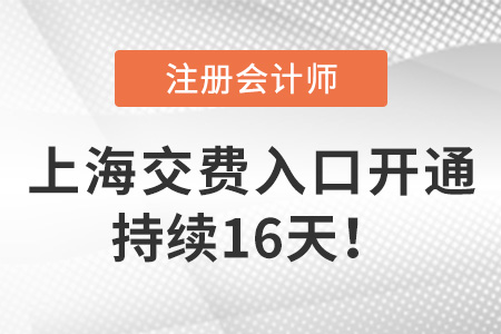 上海市奉賢區(qū)2022年注冊會計師考試?yán)U費開始啦！持續(xù)16天！