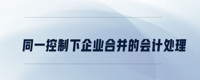 同一控制下企業(yè)合并的會(huì)計(jì)處理