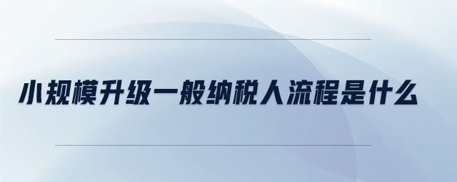 小規(guī)模升級(jí)一般納稅人流程是什么