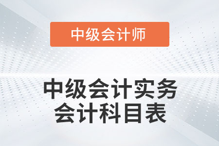 中級會計實務會計科目表你知道嗎？