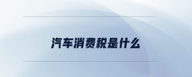 汽車消費稅是什么