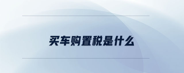 買(mǎi)車(chē)購(gòu)置稅是什么